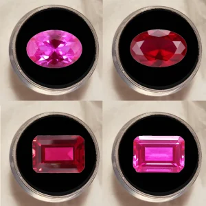 Boxed Pink Red Ruby Oval Emerald Cut VVS Loose Gemstone Passed UV Test Fine Gemstone for Jewelry Making and Collection