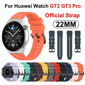 22mm Official Silicone Band For Huawei Watch GT 2 3 Pro Straps Original Watchband For Huawei GT2 GT3 GT4 Pro 46mm Wrist Bracelet