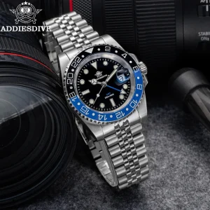 ADDIESDIVE 2024 Top Luxury Men GMT Quartz Wrist Watches Men's Business Sports Luminous 20Bar Waterproof Watch Gift Reloj Hombre