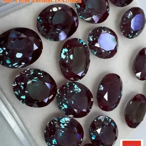 Lab Grown alexandrite stone oval cut color change stone gemstone for diy jewelry making with certificate