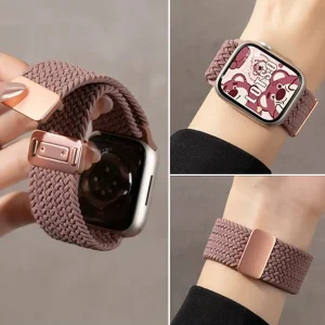 Straps For Apple Watch Band 46mm 45mm 44mm 42mm 49mm 41 40 mm Magnetic Braided correa Bracelet Series 11 10 9 8 7 6 5 SE Ultra3