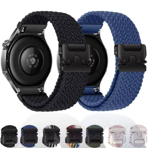 20mm 22mm Nylon Braided Strap for Huawei Watch 5 GT5/4/5 Pro 46mm Garmin Active 6 Replace wristband Samsung Galaxy Watch 7 6 5 4