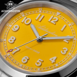 ADDIESDIVE Luxury Quartz Wristwatch Waterproof BGW9 Luminous Men Watch Sapphire Glass Leisure AD2521 Stainless Steel Watch